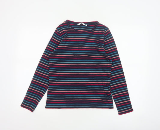 ISLE Women’s Multicoloured Striped Jersey Long Sleeve T-Shirt UK 10