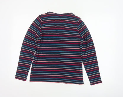 ISLE Women’s Multicoloured Striped Jersey Long Sleeve T-Shirt UK 10