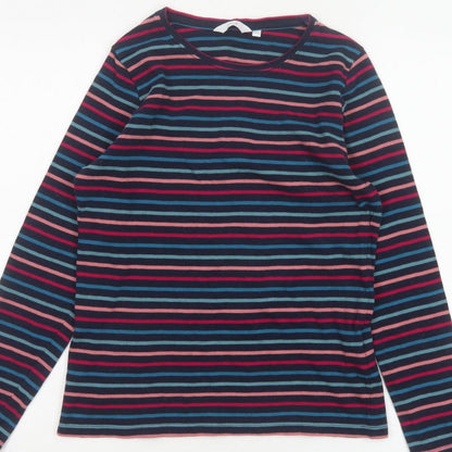 ISLE Women’s Multicoloured Striped Jersey Long Sleeve T-Shirt UK 10