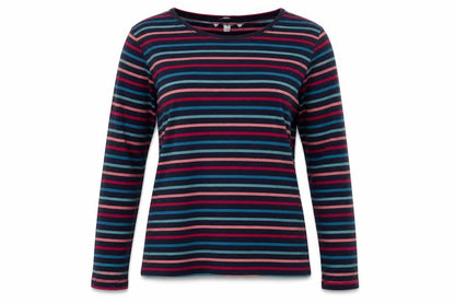 ISLE Women’s Multicoloured Striped Jersey Long Sleeve T-Shirt UK 10