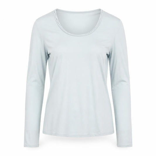 Fenn Wright Manson Women Blue UK 8 Viscose Scoop Neck Long Sleeve Top