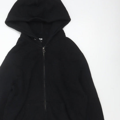 Uniqlo Men’s Black XS Full Zip Hooded Cotton Fleece Hoodie Pockets