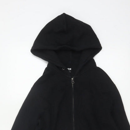 Uniqlo Men’s Black XS Full Zip Hooded Cotton Fleece Hoodie Pockets