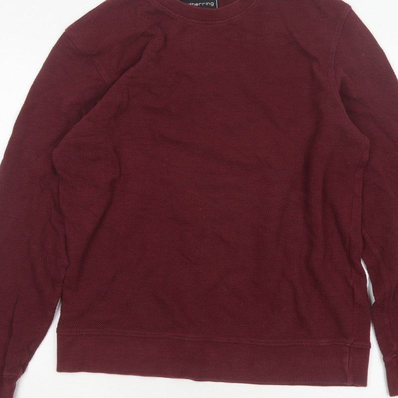 Red Herring Men’s Burgundy M Cotton Crew Neck Pullover Sweatshirt