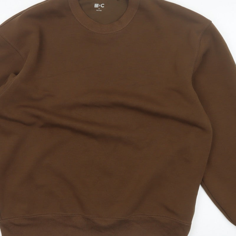 Uniqlo C Men’s Brown M Crew Neck Pullover Cotton Blend Sweatshirt