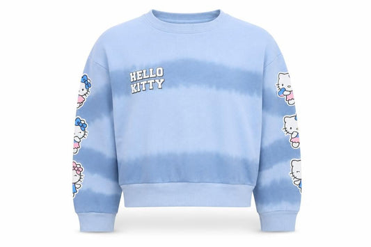 Front view of Sanrio Teens Blue, size 6, Hello Kitty Graphic Pullover Sweatshirt