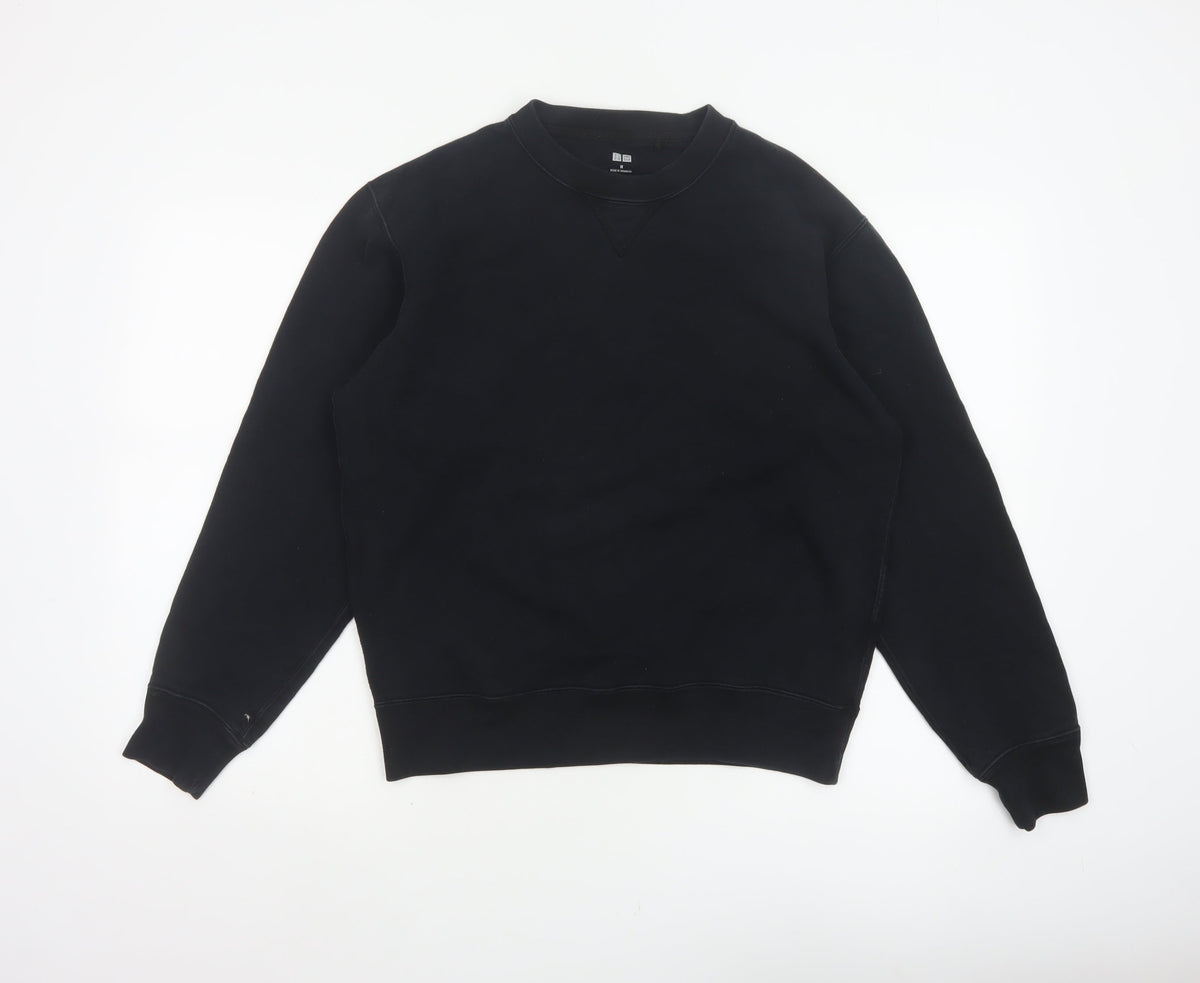 Uniqlo Men’s Black M Crew Neck Pullover Cotton Sweatshirt