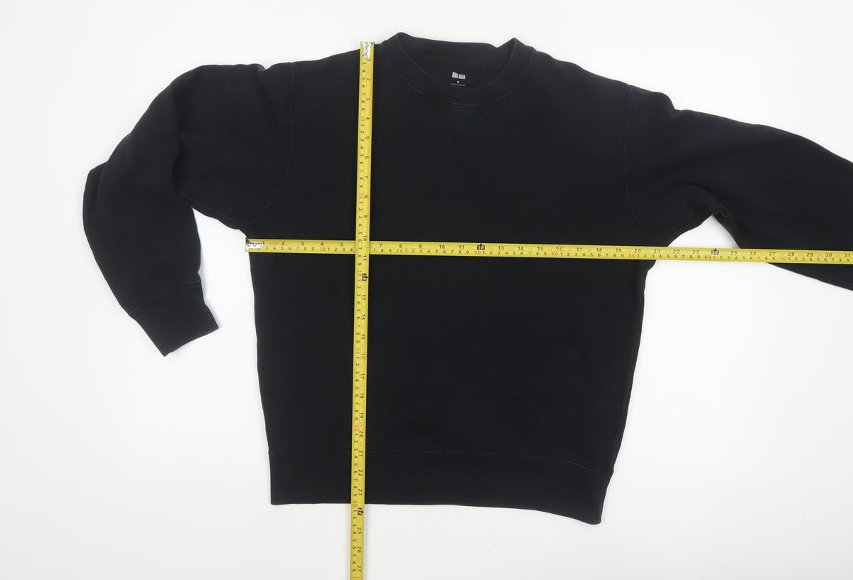 Uniqlo Men’s Black M Crew Neck Pullover Cotton Sweatshirt