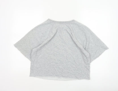 Cheap Monday Women Grey M Cropped Raglan Graphic T-Shirt