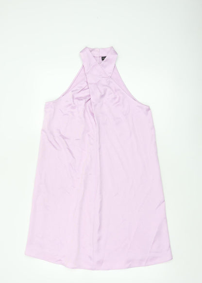 River Island Women Pink UK 8 Halter A-Line Long Occasion Dress