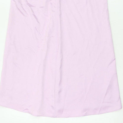 River Island Women Pink UK 8 Halter A-Line Long Occasion Dress
