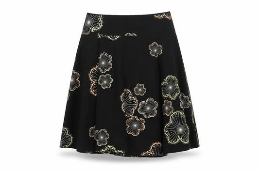 Red Herring Women’s Black Floral A-Line Knee Length Skirt UK 10