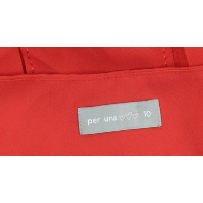 Per Una Women’s Red UK 10 Sleeveless Layered Chiffon Sheath Dress