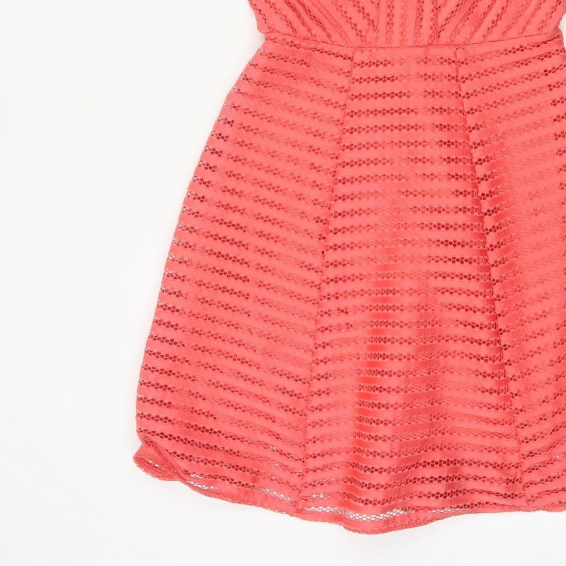 AX Paris Women’s Orange Lace Fit & Flare Party Dress UK 10