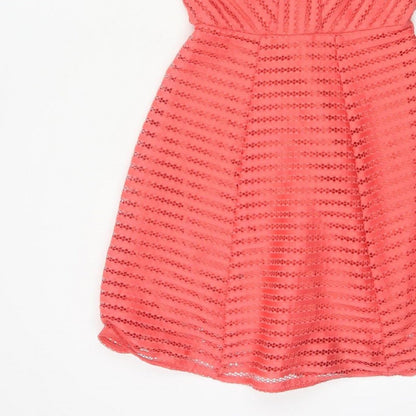 AX Paris Women’s Orange Lace Fit & Flare Party Dress UK 10