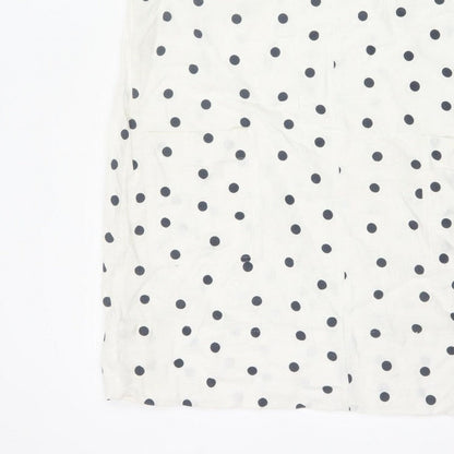 Marks and Spencer Women White Polka Dot UK 16 Shift Dress Pockets