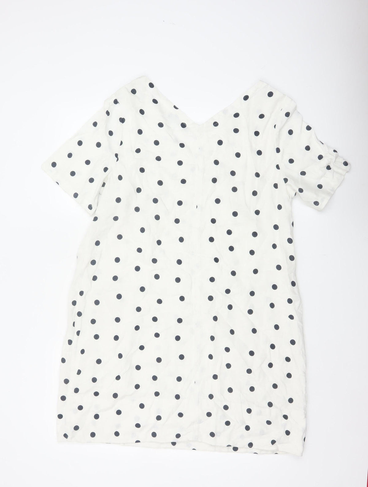 Marks and Spencer Women White Polka Dot UK 16 Shift Dress Pockets