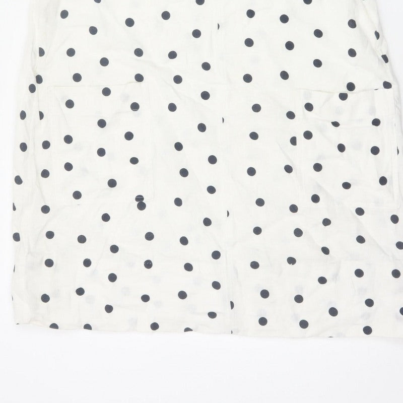 Marks and Spencer Women White Polka Dot UK 16 Shift Dress Pockets