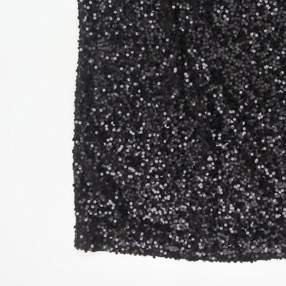 Next Women Black UK 14 Sequin Bodycon Mini Party Dress