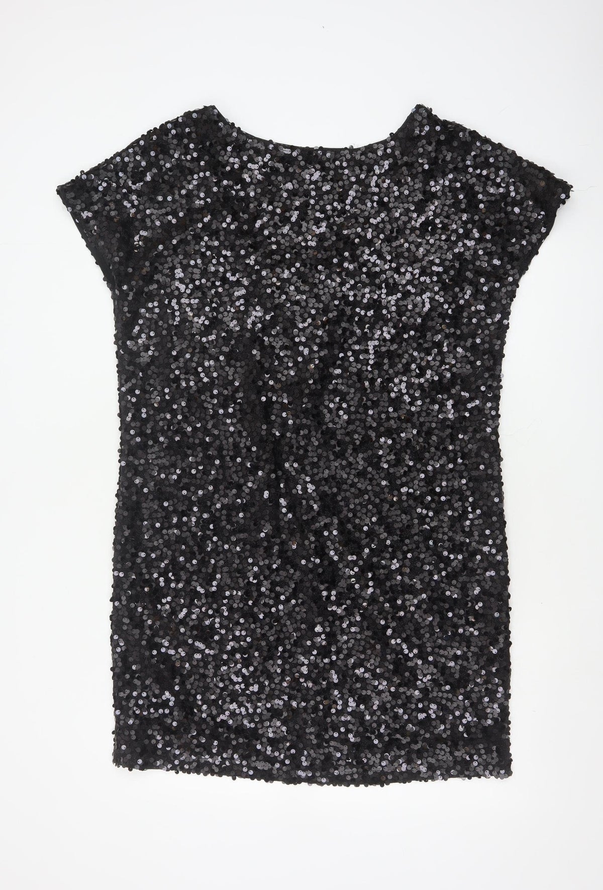 Next Women Black UK 14 Sequin Bodycon Mini Party Dress
