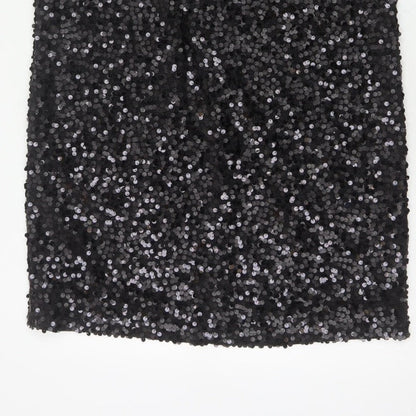 Next Women Black UK 14 Sequin Bodycon Mini Party Dress