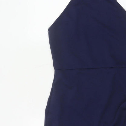 River Island Women Blue UK 12 Bodycon Knee Length Halter Party Dress