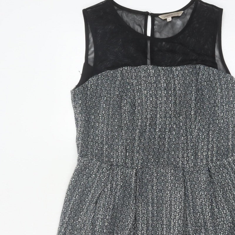Marks and Spencer Limited Edition Women's Black Grey Fit & Flare Dress 10