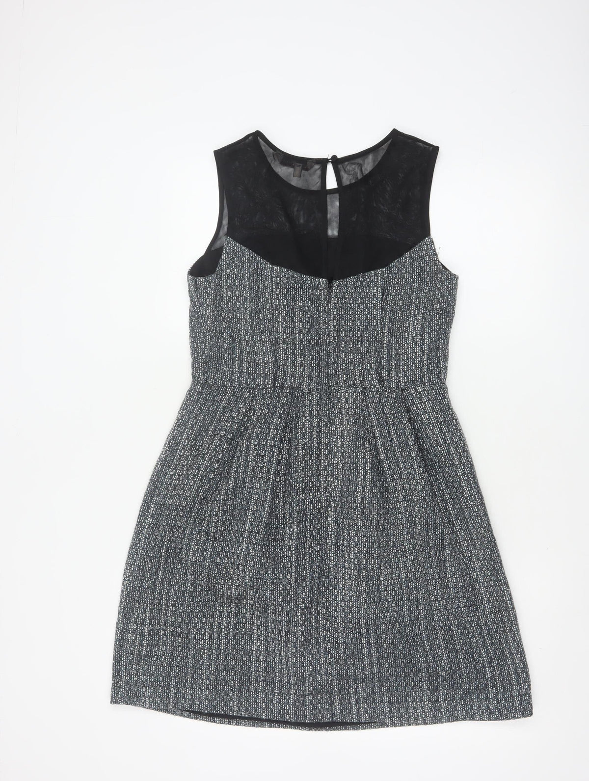 Marks and Spencer Limited Edition Women's Black Grey Fit & Flare Dress 10