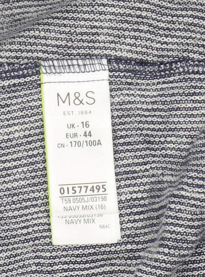 Marks and Spencer Women’s Blue Linen Blend Open Jacket UK 16