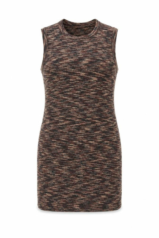 H&M Divided Women Brown Multicoloured L Bodycon Mini Knit Dress