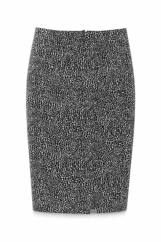 Lobbs London Women Grey Leopard Print Pencil Skirt UK 10 Knee Length