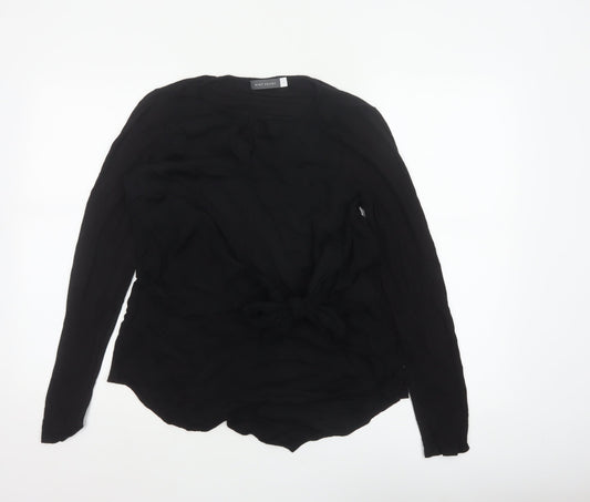 Mint Velvet Women Black UK 10 Wrap Tie Long Sleeve Blouse