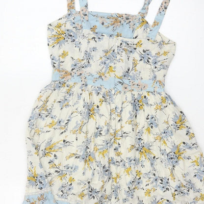 Miss Selfridge Women Blue Floral Fit & Flare Petite UK 8 Dress