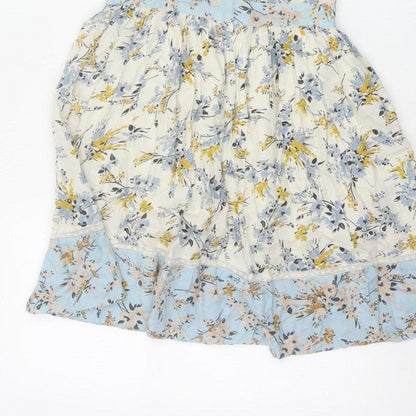 Miss Selfridge Women Blue Floral Fit & Flare Petite UK 8 Dress