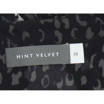 Mint Velvet Women’s Black Floral Chiffon Blouse Size 10 V-Neck