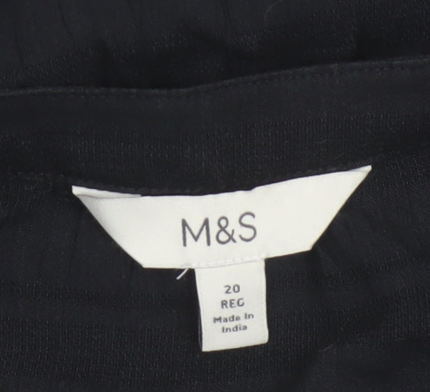 Marks and Spencer Women Black UK 20 Sequin Floral Button-Up Blouse