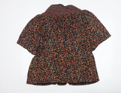 Wallis Women Multicoloured Size 18 Floral Kimono Sleeve Tie Blouse