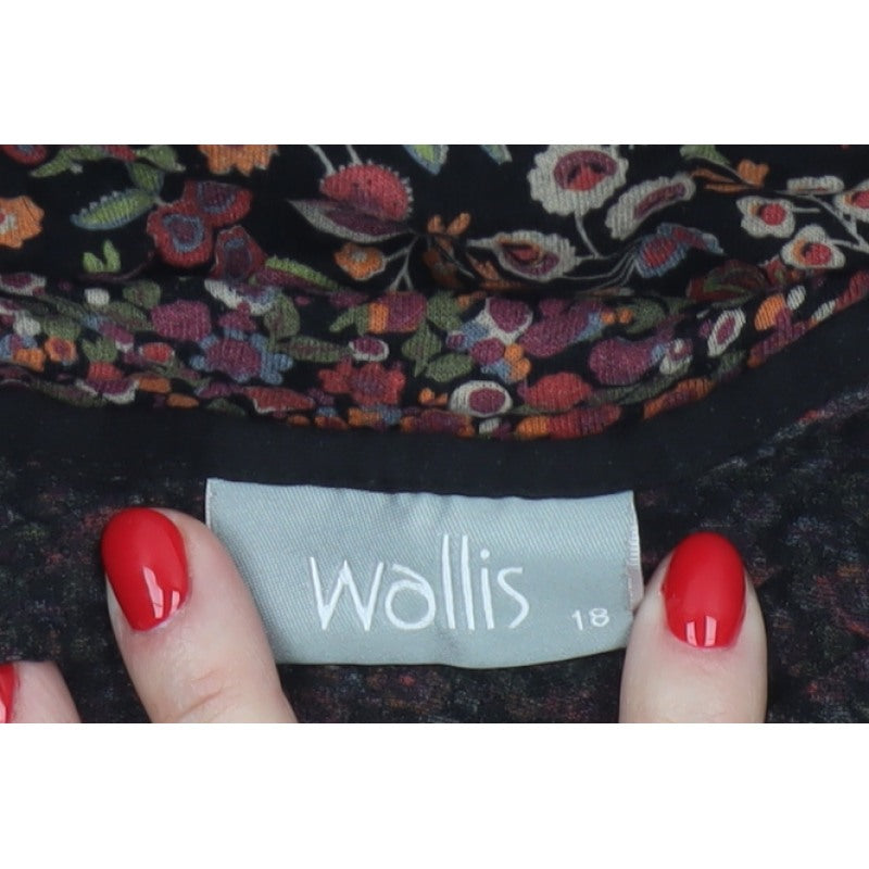 Wallis Women Multicoloured Size 18 Floral Kimono Sleeve Tie Blouse