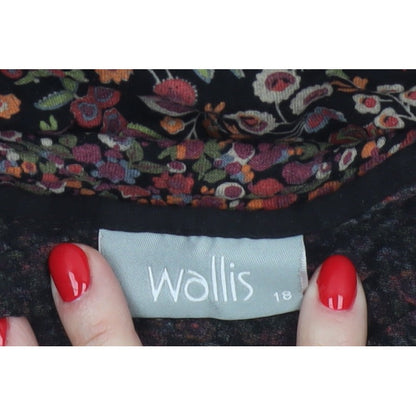 Wallis Women Multicoloured Size 18 Floral Kimono Sleeve Tie Blouse