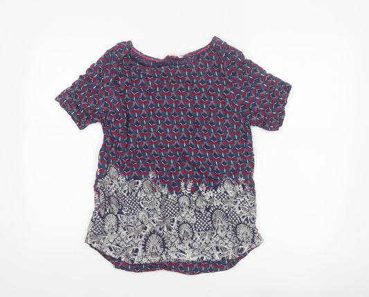 White Stuff Women’s Multicoloured Size 10 Floral Short Sleeve Blouse