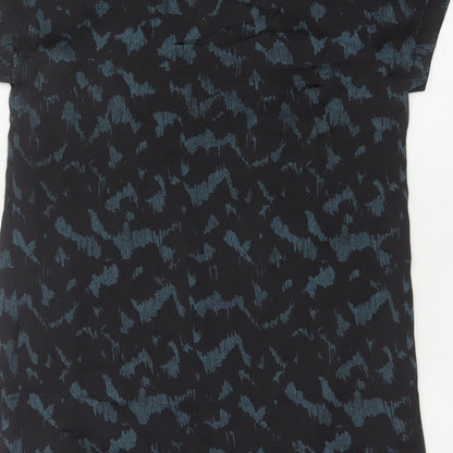 Selected Femme Women Black Blue UK 8 Sheath Dress Geometric Short Sleeve