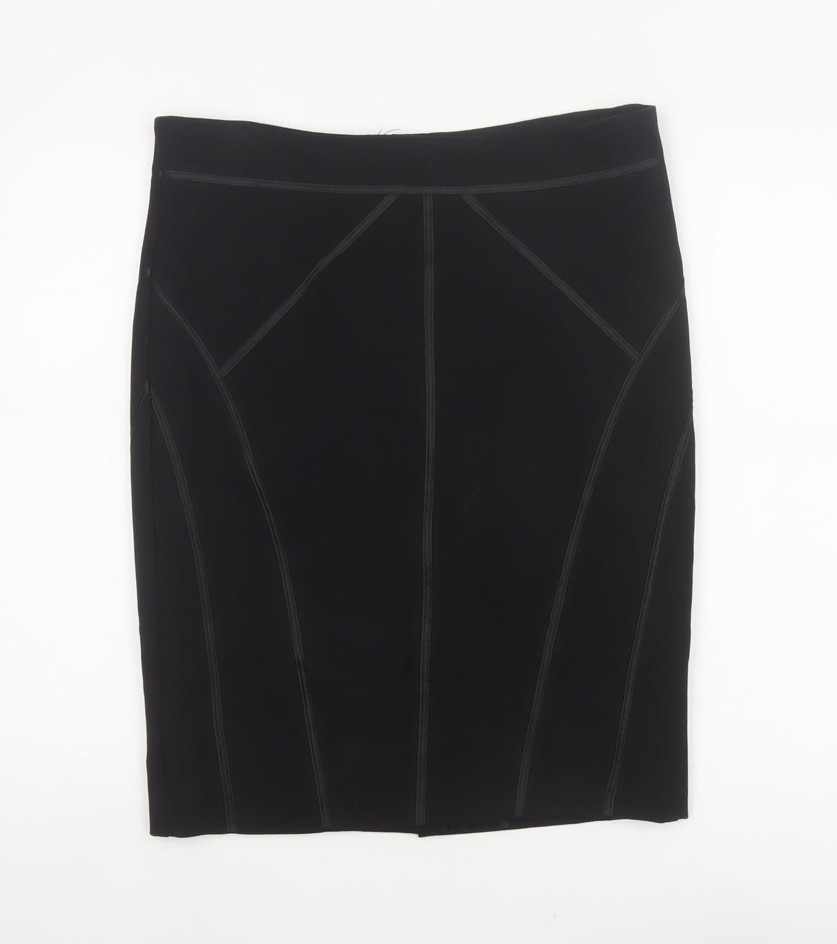 Autograph Women Black UK 14 Straight Pencil Knee Skirt Stretch Zip