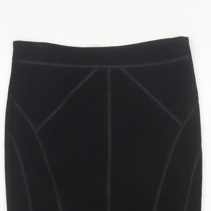 Autograph Women Black UK 14 Straight Pencil Knee Skirt Stretch Zip