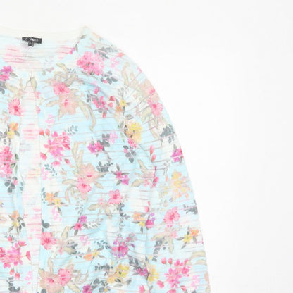 Emreco Women’s Multicoloured Floral Knit Open Cardigan UK 18