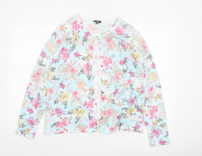 Emreco Women’s Multicoloured Floral Knit Open Cardigan UK 18