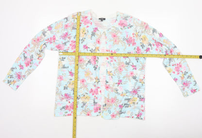 Emreco Women’s Multicoloured Floral Knit Open Cardigan UK 18