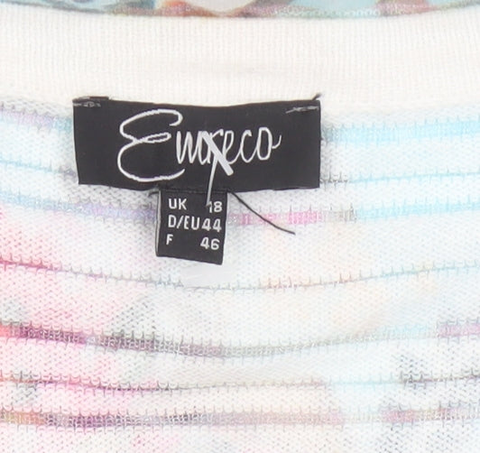 Emreco Women’s Multicoloured Floral Knit Open Cardigan UK 18