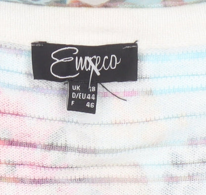 Emreco Women’s Multicoloured Floral Knit Open Cardigan UK 18