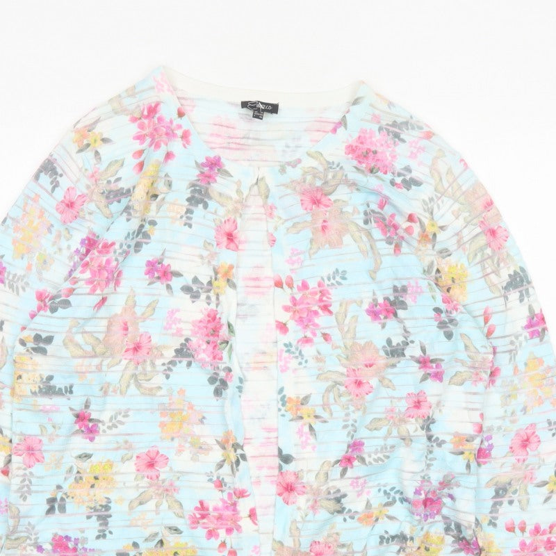 Emreco Women’s Multicoloured Floral Knit Open Cardigan UK 18