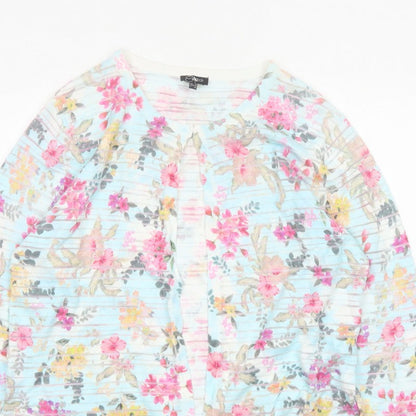 Emreco Women’s Multicoloured Floral Knit Open Cardigan UK 18